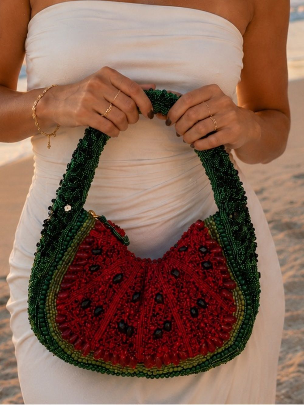 🍉Watermelon 🍉 Hand-Beaded Handbag - viral beaded bag, trending style for summer